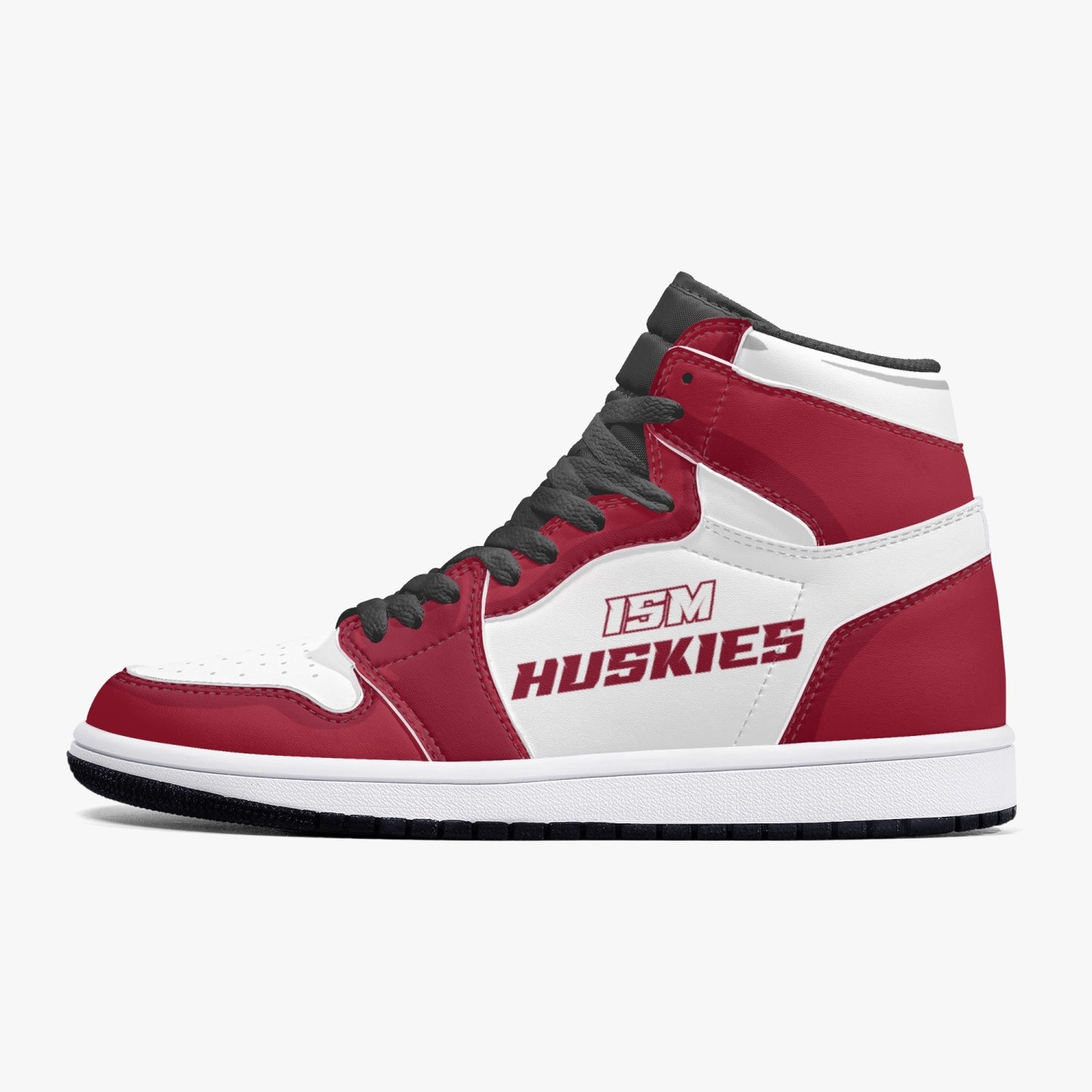 ISM Huskies Black High-Top Leather Sneakers