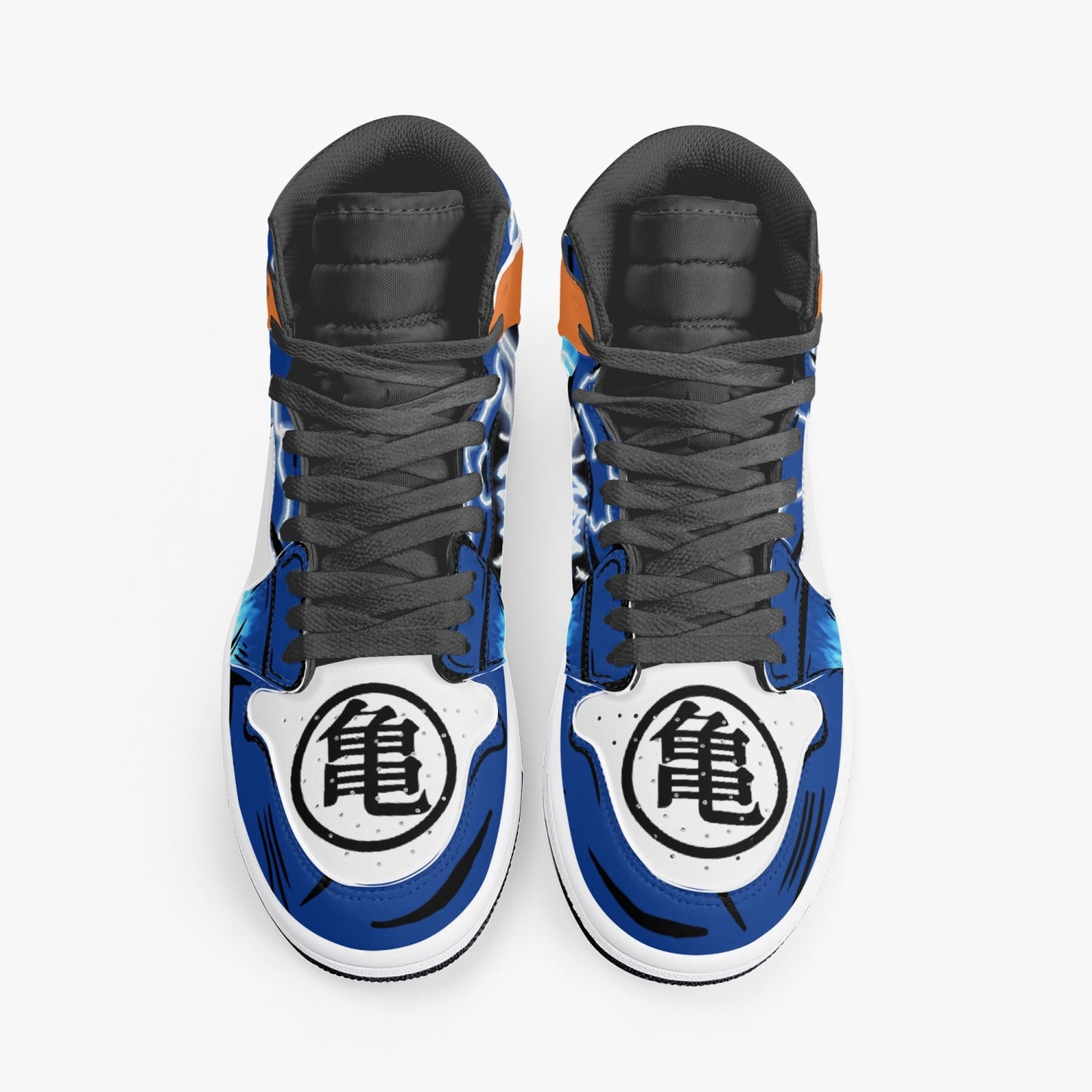 Goku Blue AJ1 Black High-Top Leather Sneakers