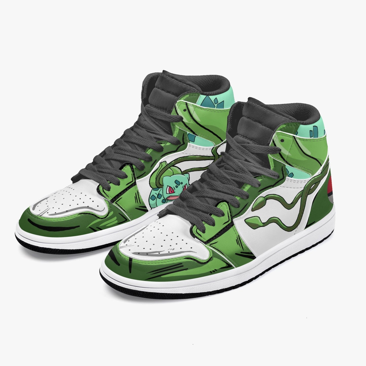 Bulbasaur AJ1 Black High-Top Leather Sneakers