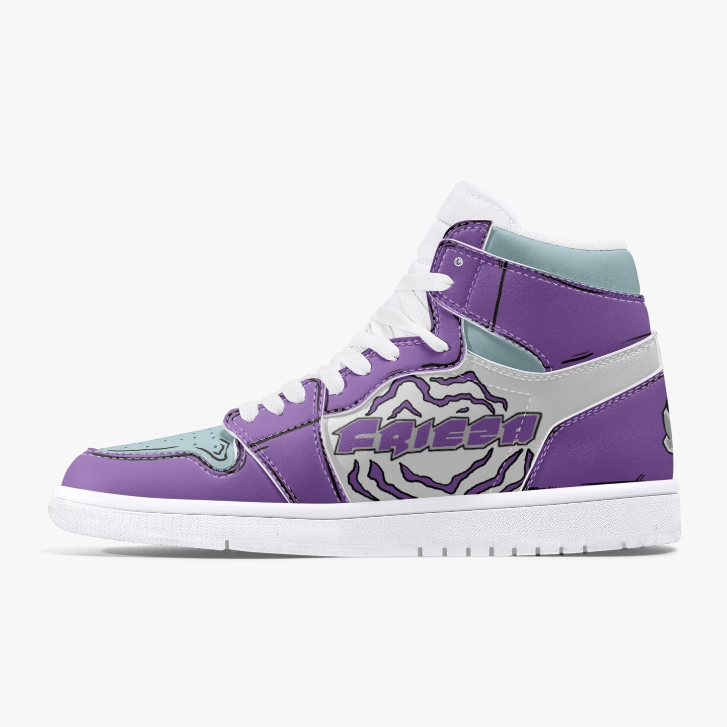 Frieza AJ1 High-Top Leather Sneakers - White