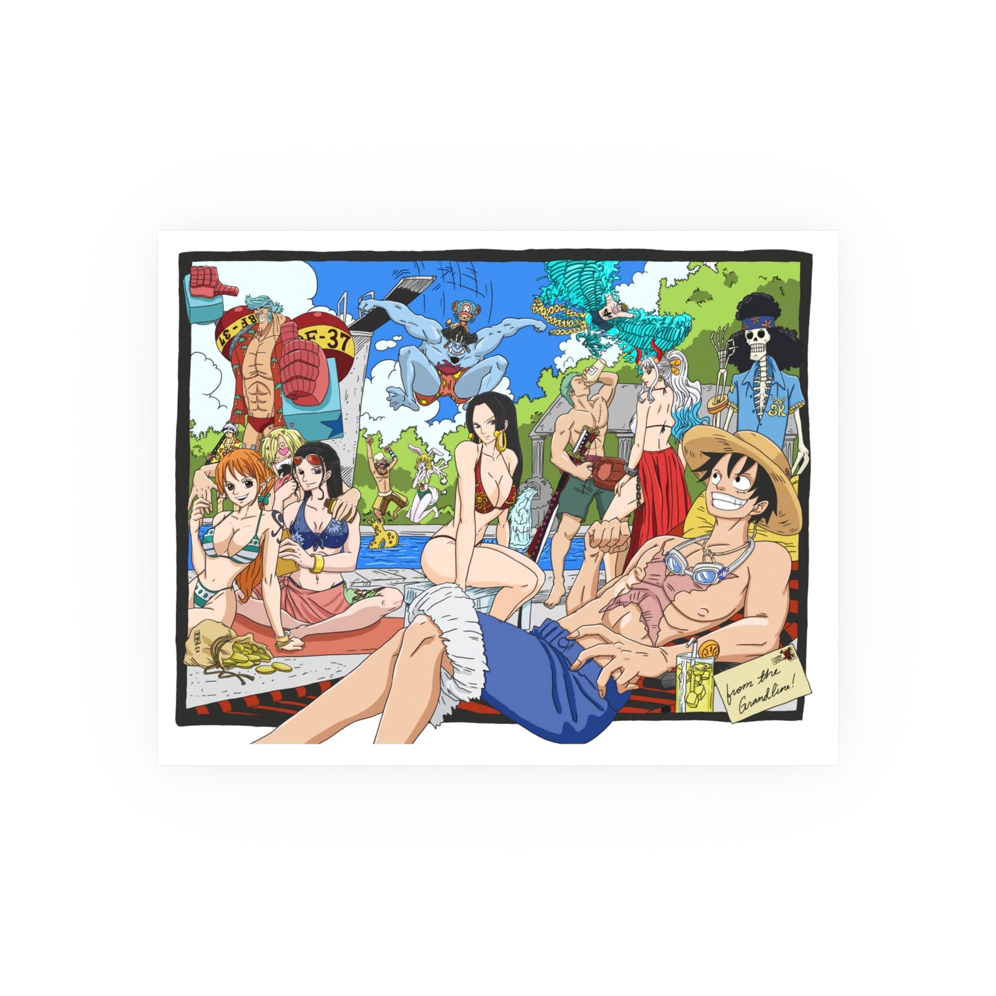 Strawhat Pirates Pool Party Jim Lee Homage Archival Matte Posters