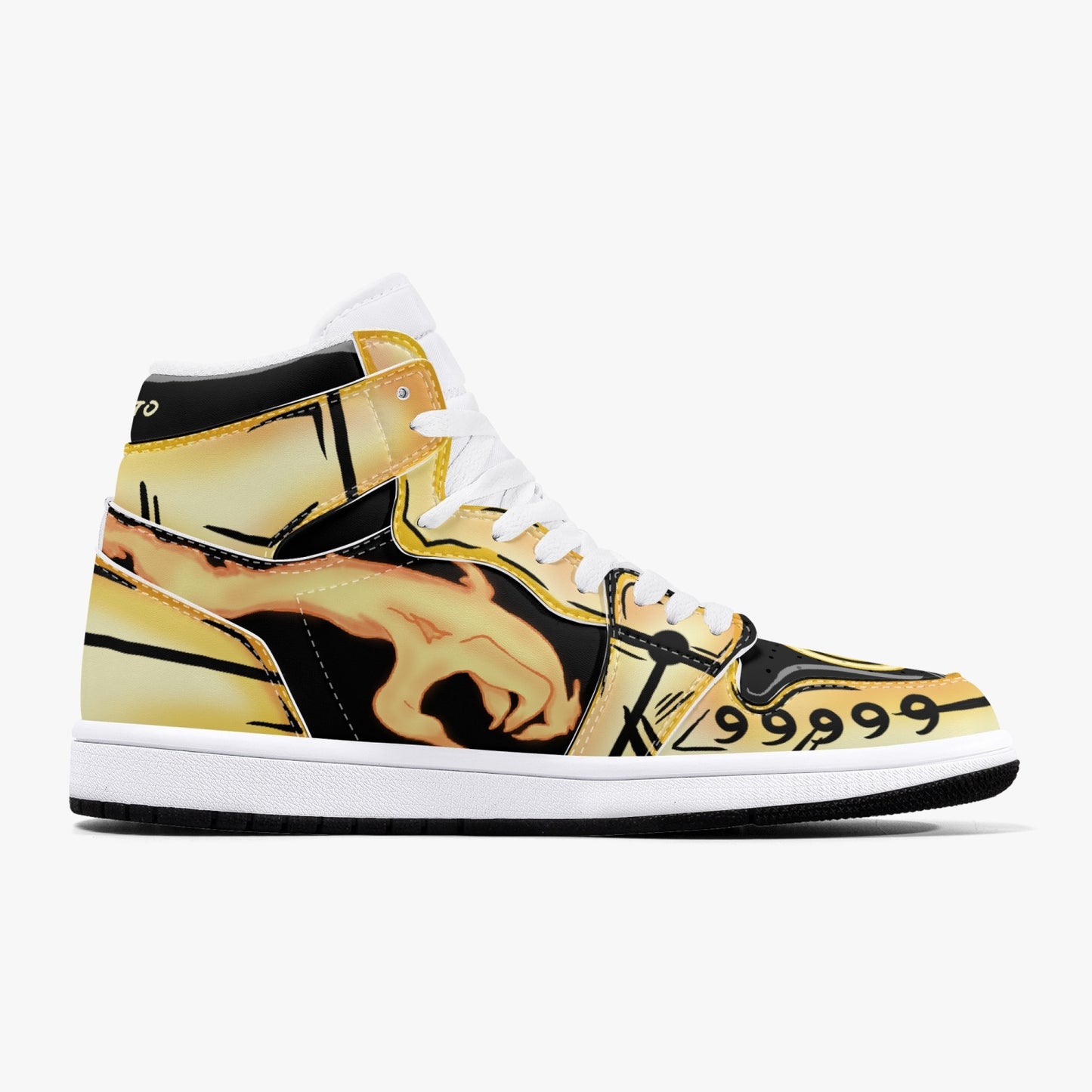 Naruto bijuu mode AJ1 Black High-Top Leather Sneakers