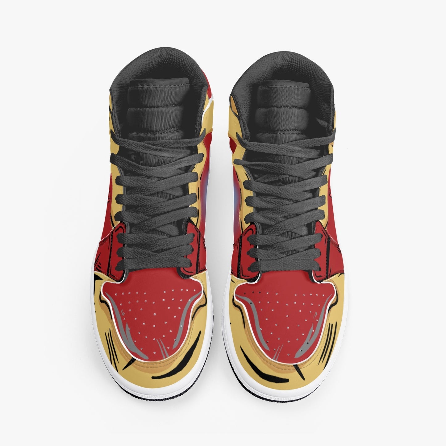 Iron Man AJ1 Black High-Top Leather Sneakers