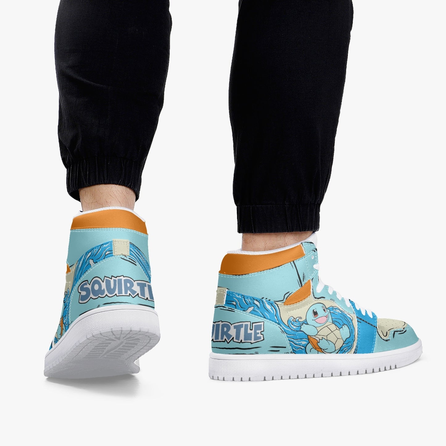 Squirtle AJ1 High-Top Leather Sneakers - White