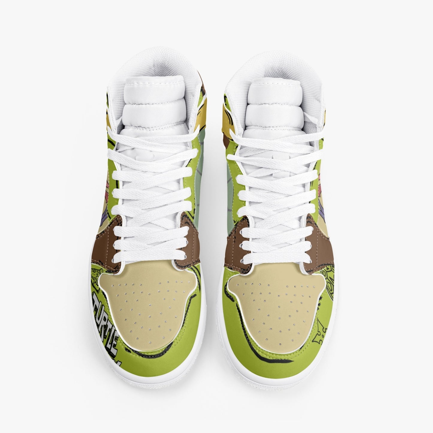 TMNT AJ1 High-Top Leather Sneakers - White