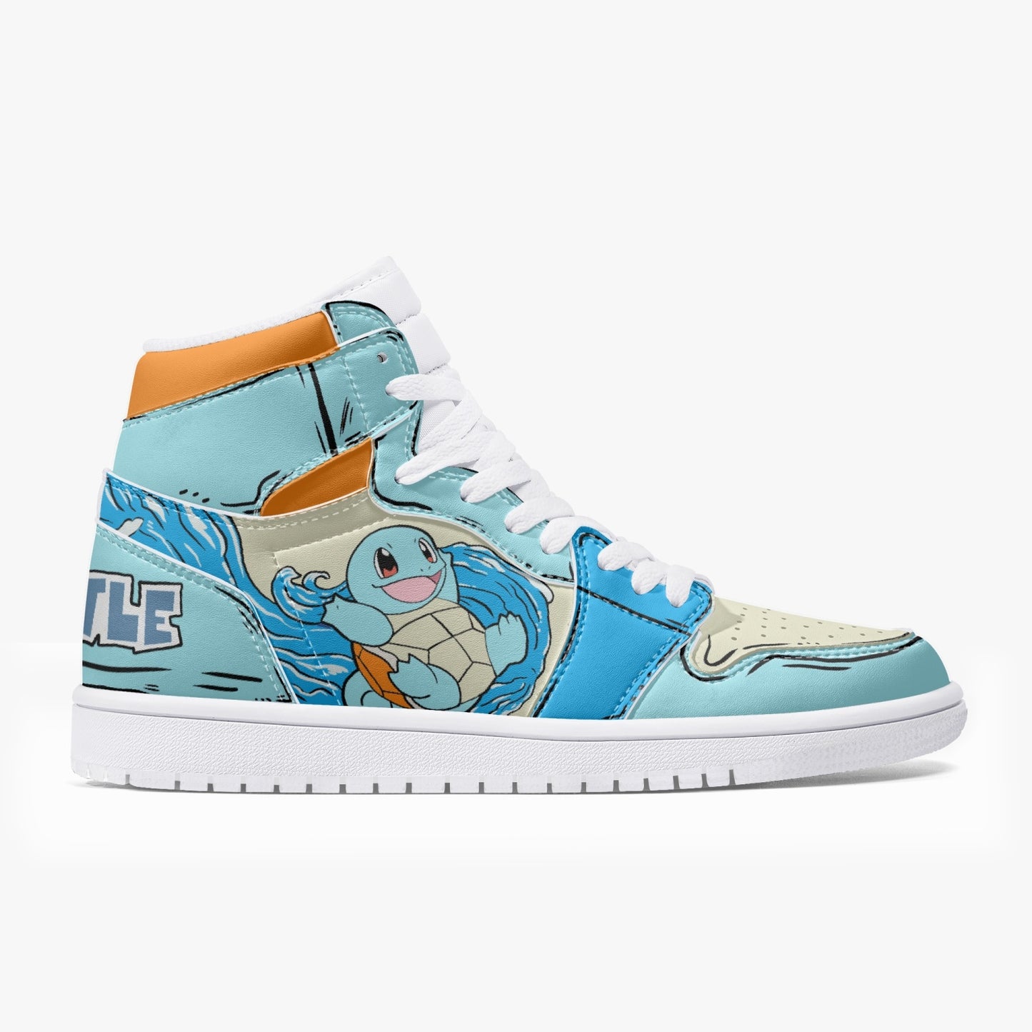 Squirtle AJ1 High-Top Leather Sneakers - White