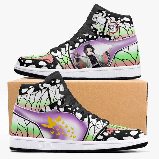 Shinobu Demon Slayer AJ1 Black High-Top Leather Sneakers