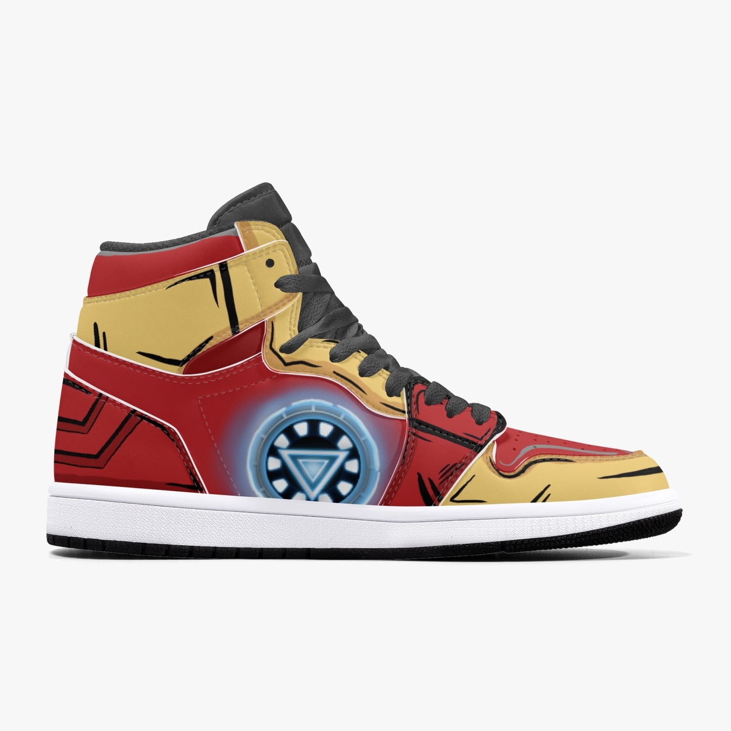 Iron Man AJ1 Black High-Top Leather Sneakers