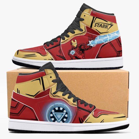 Iron Man AJ1 Black High-Top Leather Sneakers