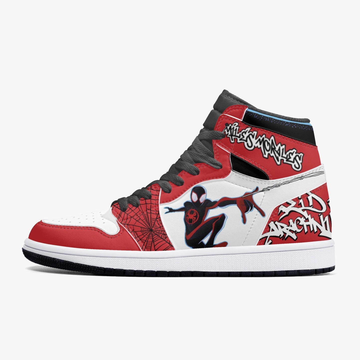 Miles Morales AJ1 Black High-Top Leather Sneakers