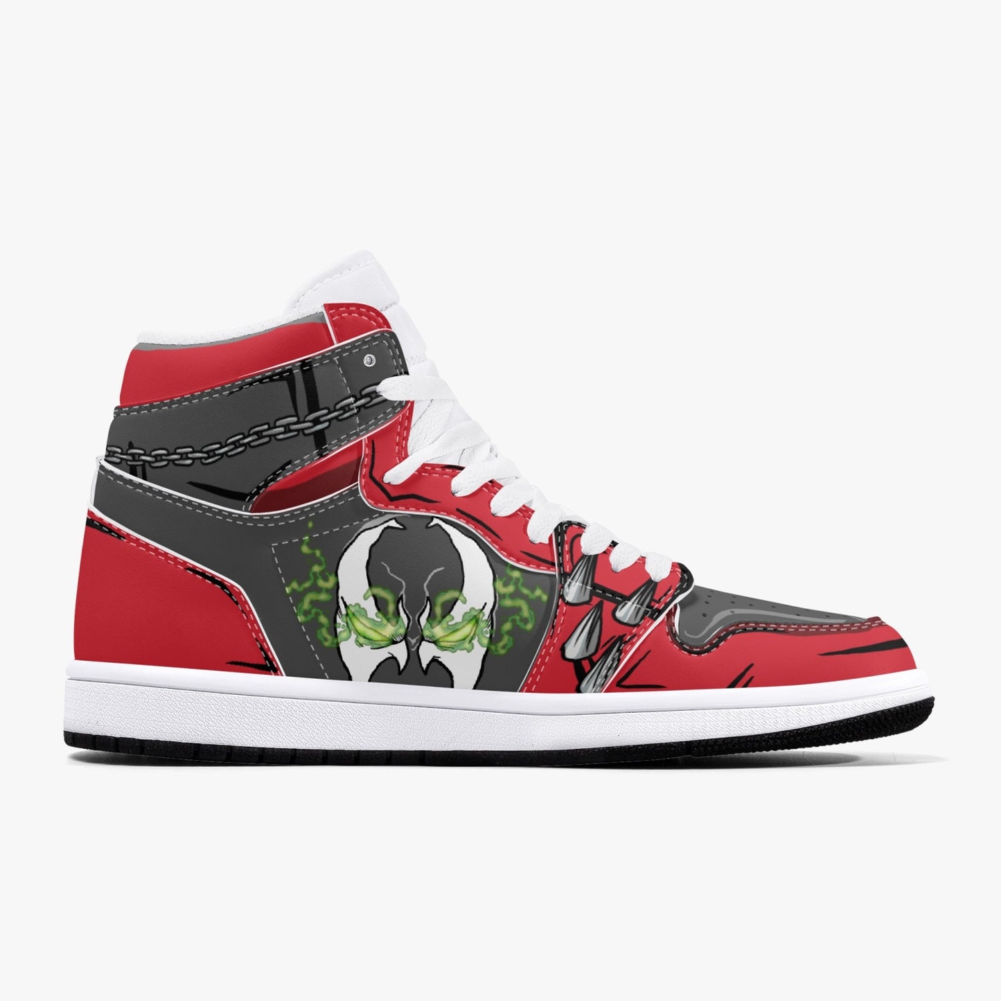 Spawn AJ1 Black High-Top Leather Sneakers