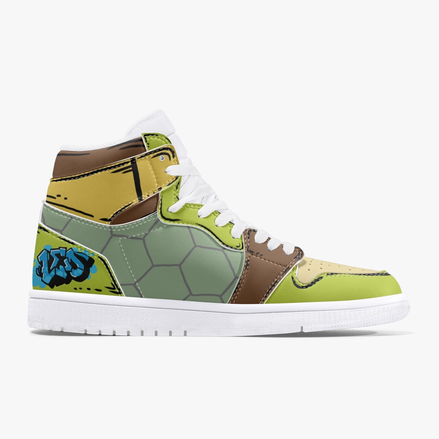 TMNT AJ1 High-Top Leather Sneakers - White