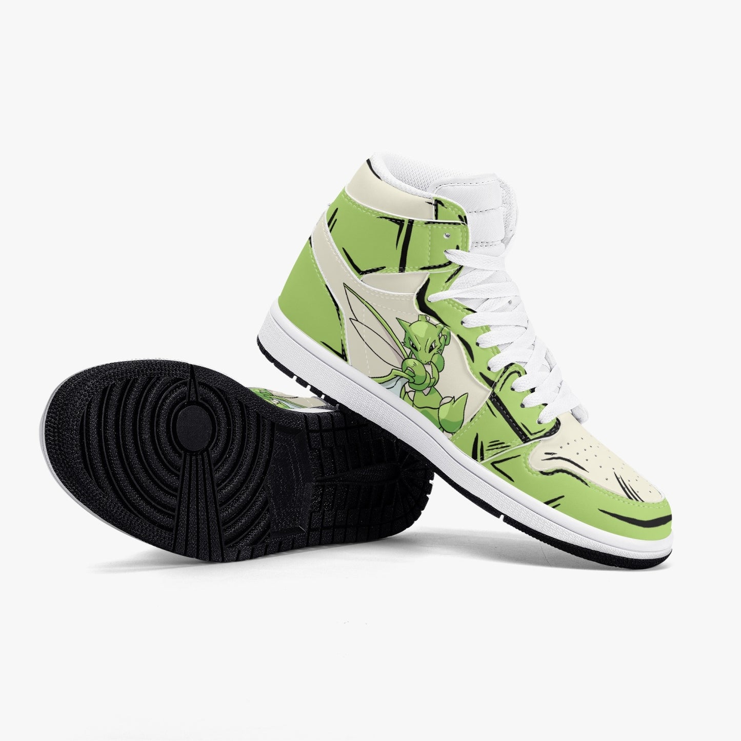 Scyther AJ1 Black High-Top Leather Sneakers