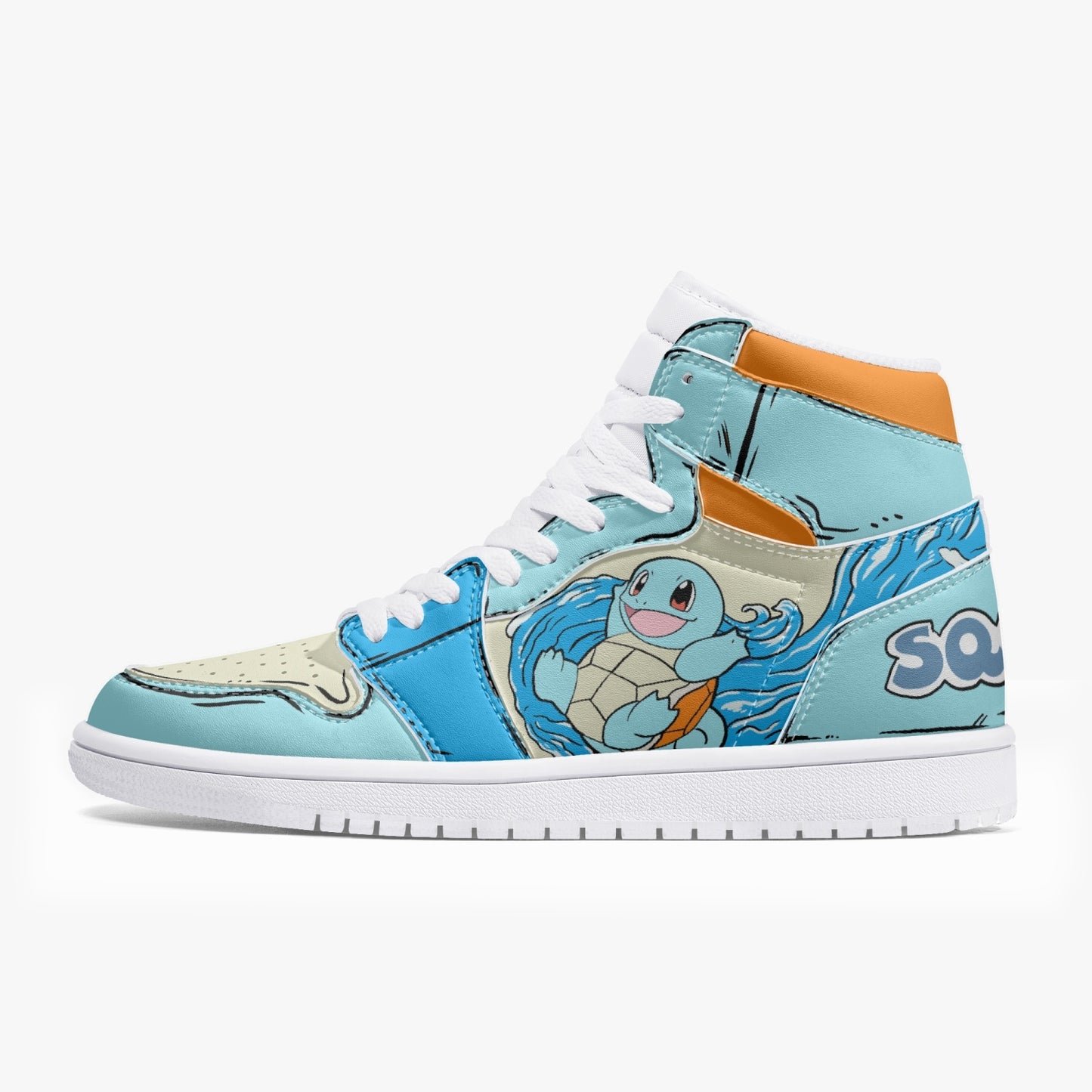 Squirtle AJ1 High-Top Leather Sneakers - White