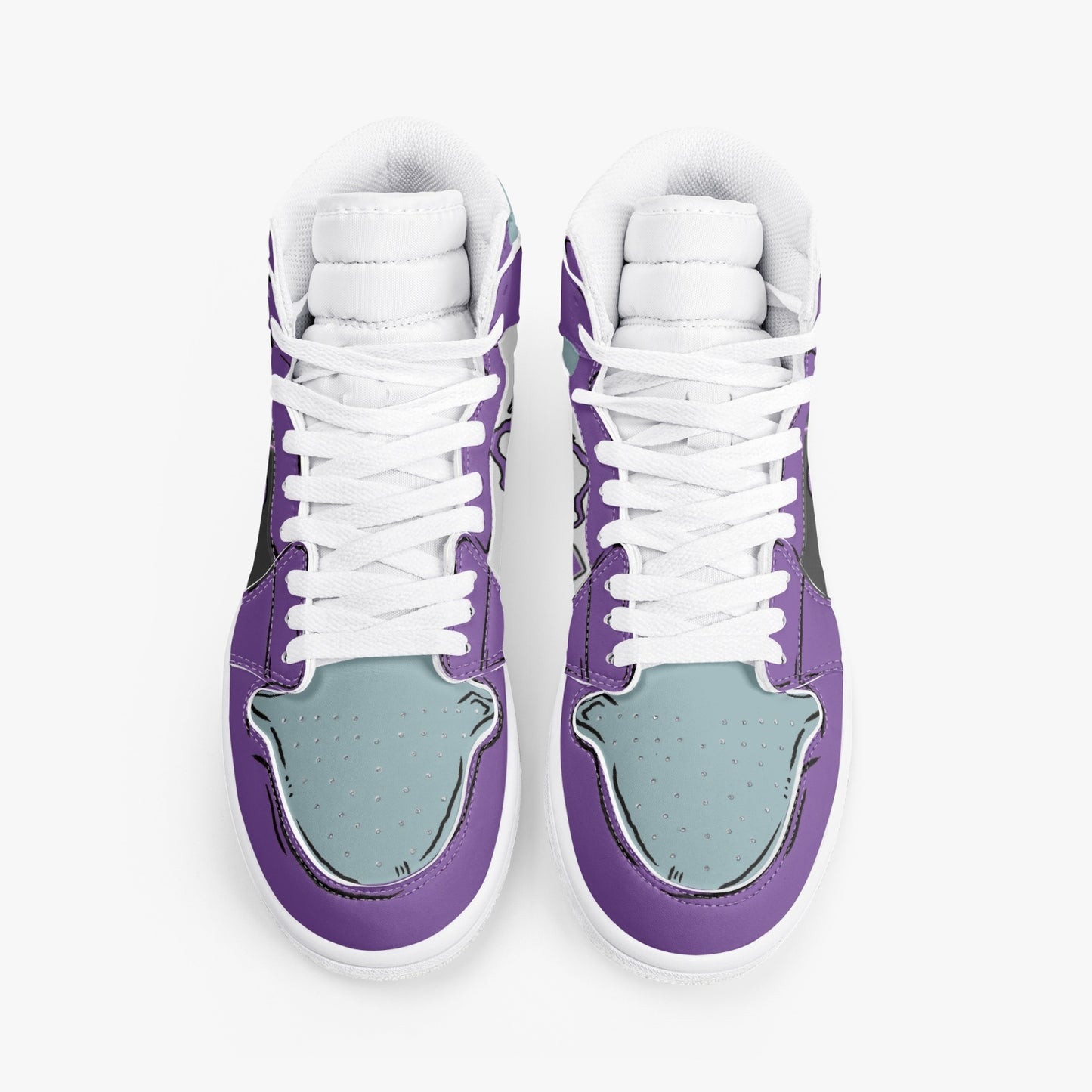 Frieza AJ1 High-Top Leather Sneakers - White