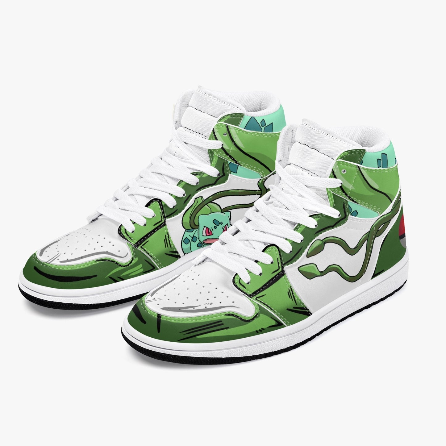 Bulbasaur AJ1 Black High-Top Leather Sneakers