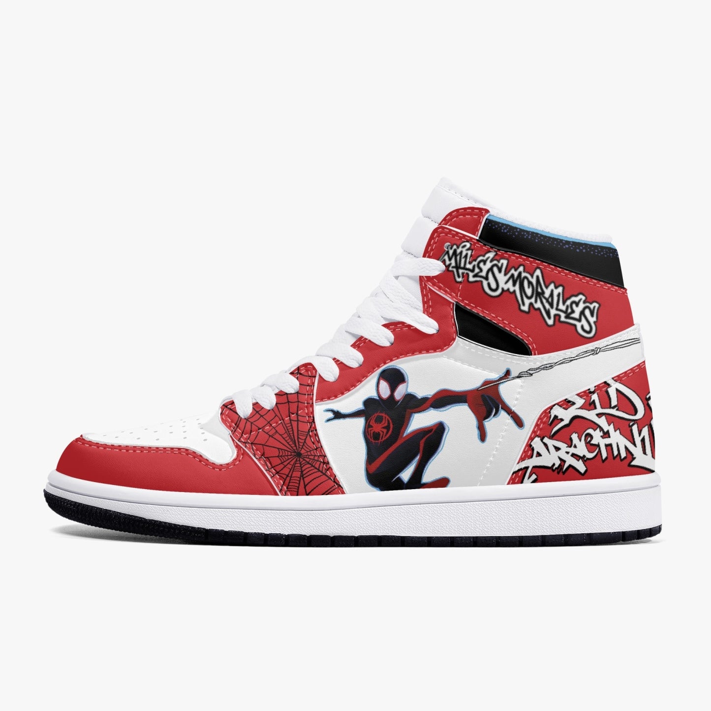 Miles Morales AJ1 Black High-Top Leather Sneakers