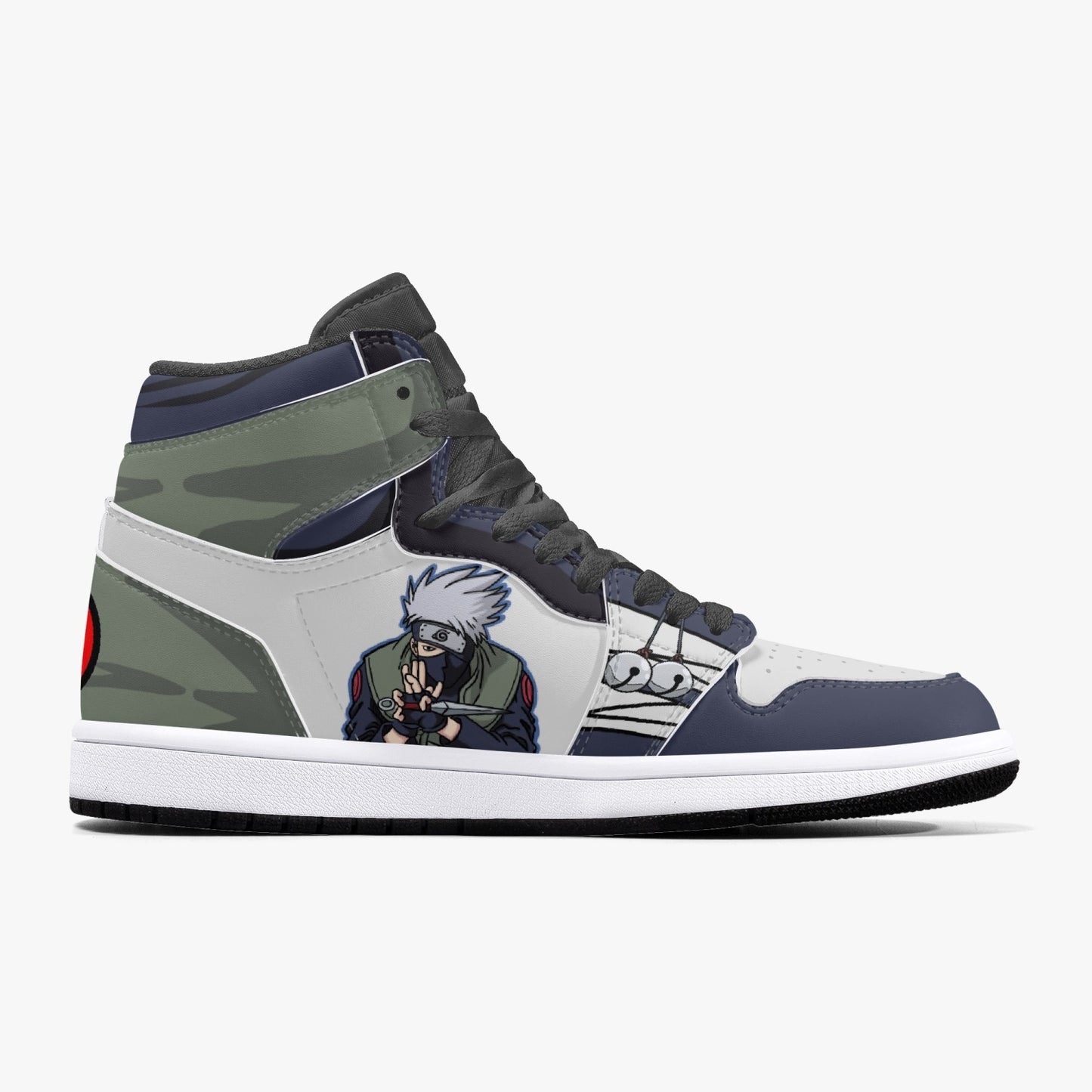 Kakashi AJ1 Black High-Top Leather Sneakers