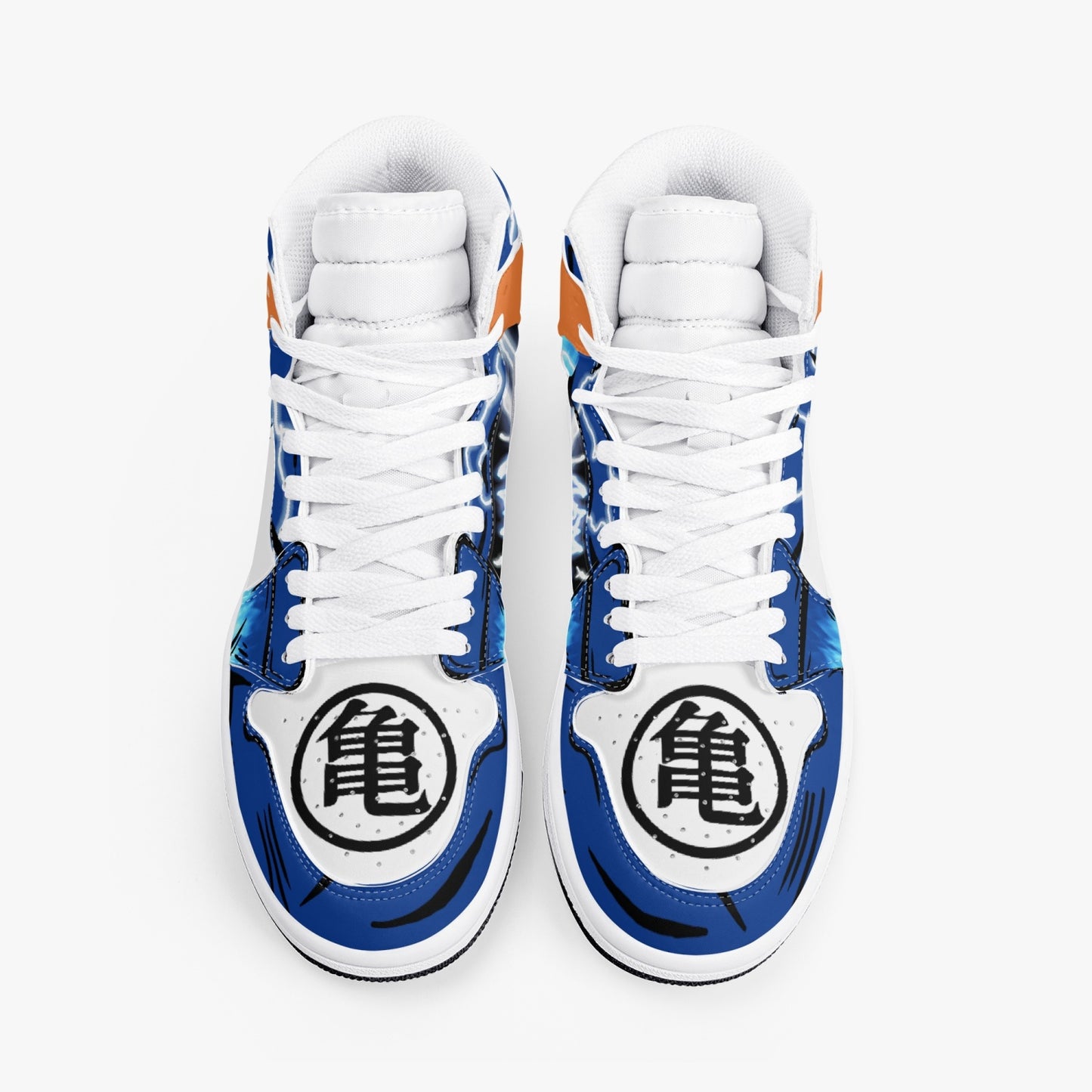 Goku Blue AJ1 Black High-Top Leather Sneakers