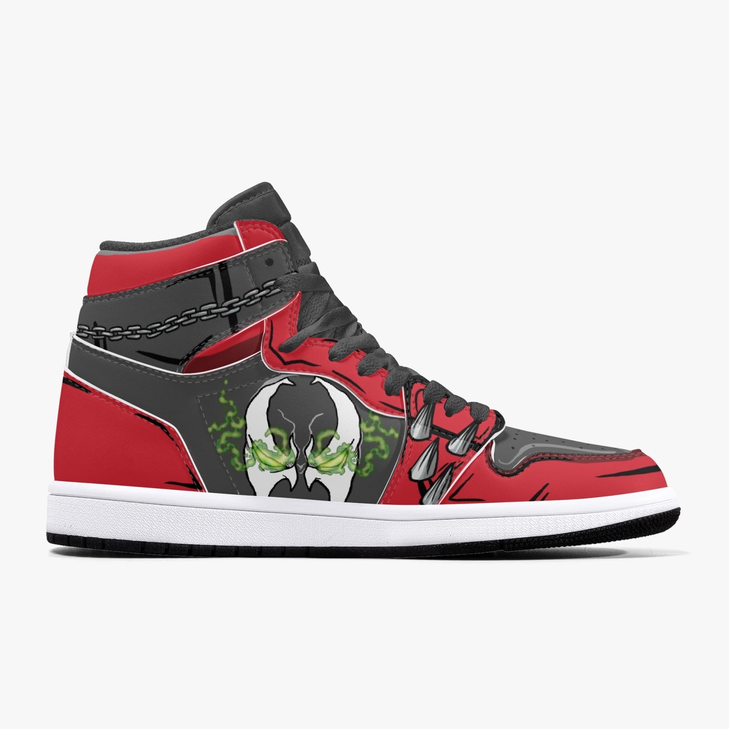 Spawn AJ1 Black High-Top Leather Sneakers