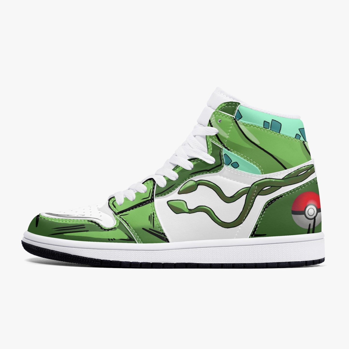 Bulbasaur AJ1 Black High-Top Leather Sneakers