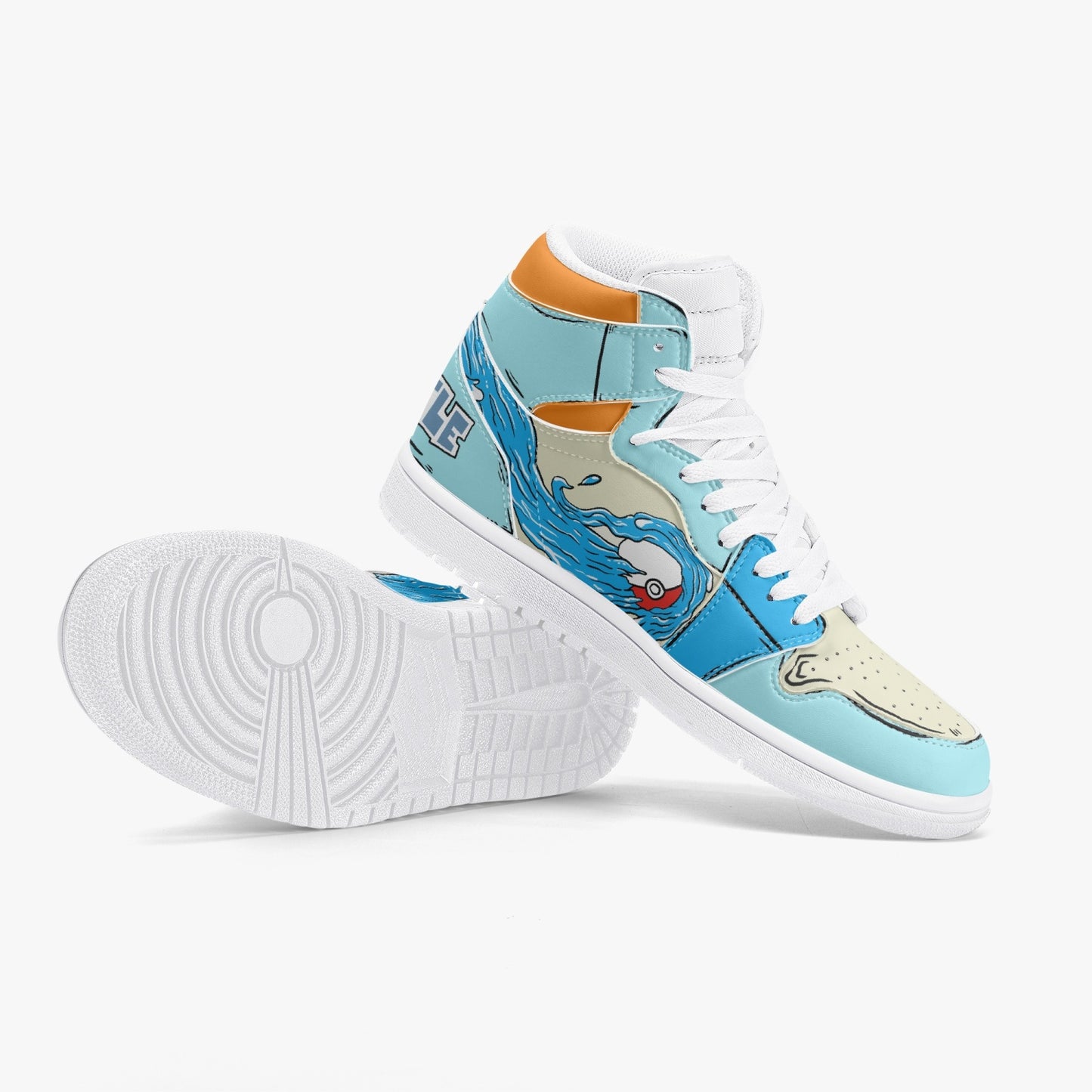 Squirtle AJ1 High-Top Leather Sneakers - White