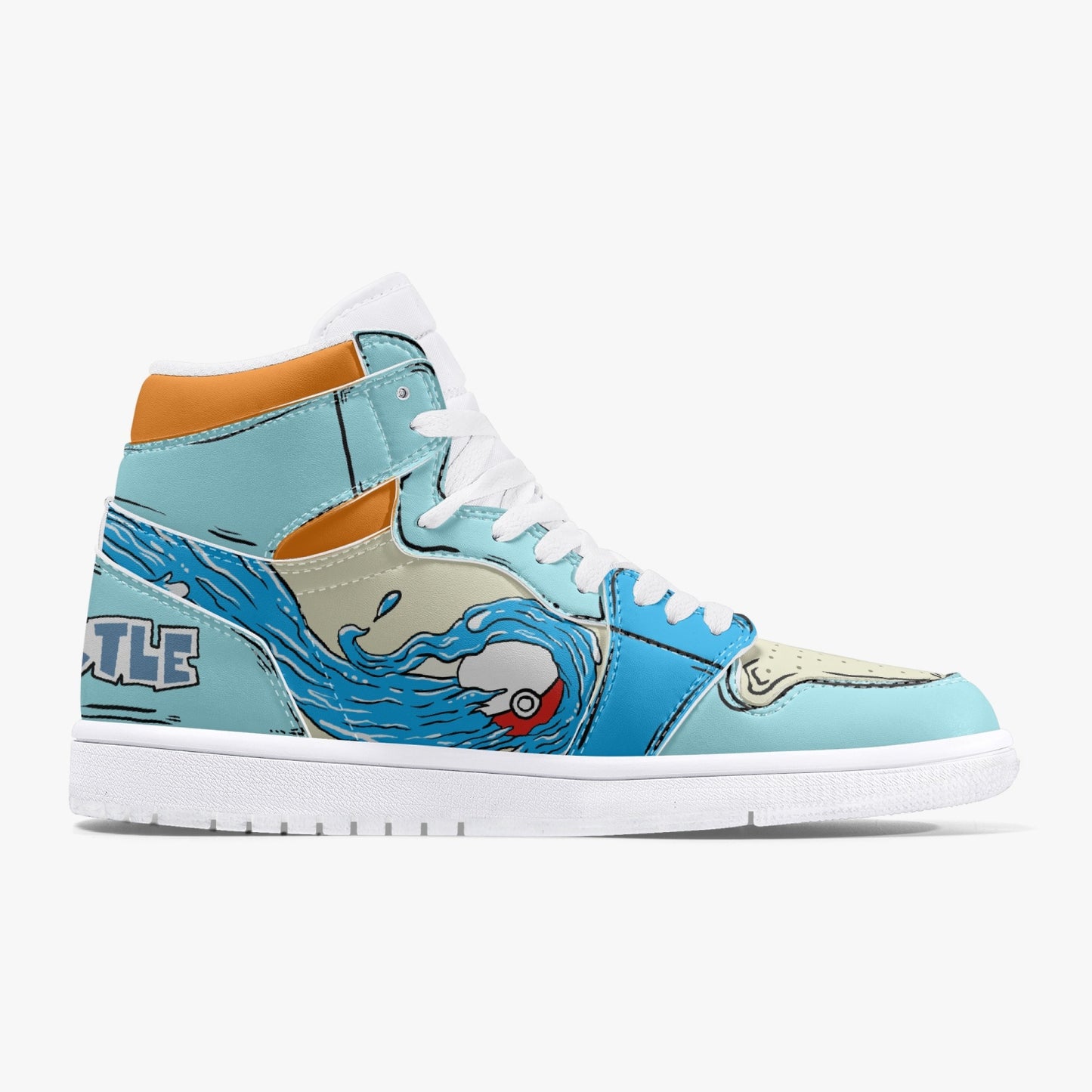 Squirtle AJ1 High-Top Leather Sneakers - White