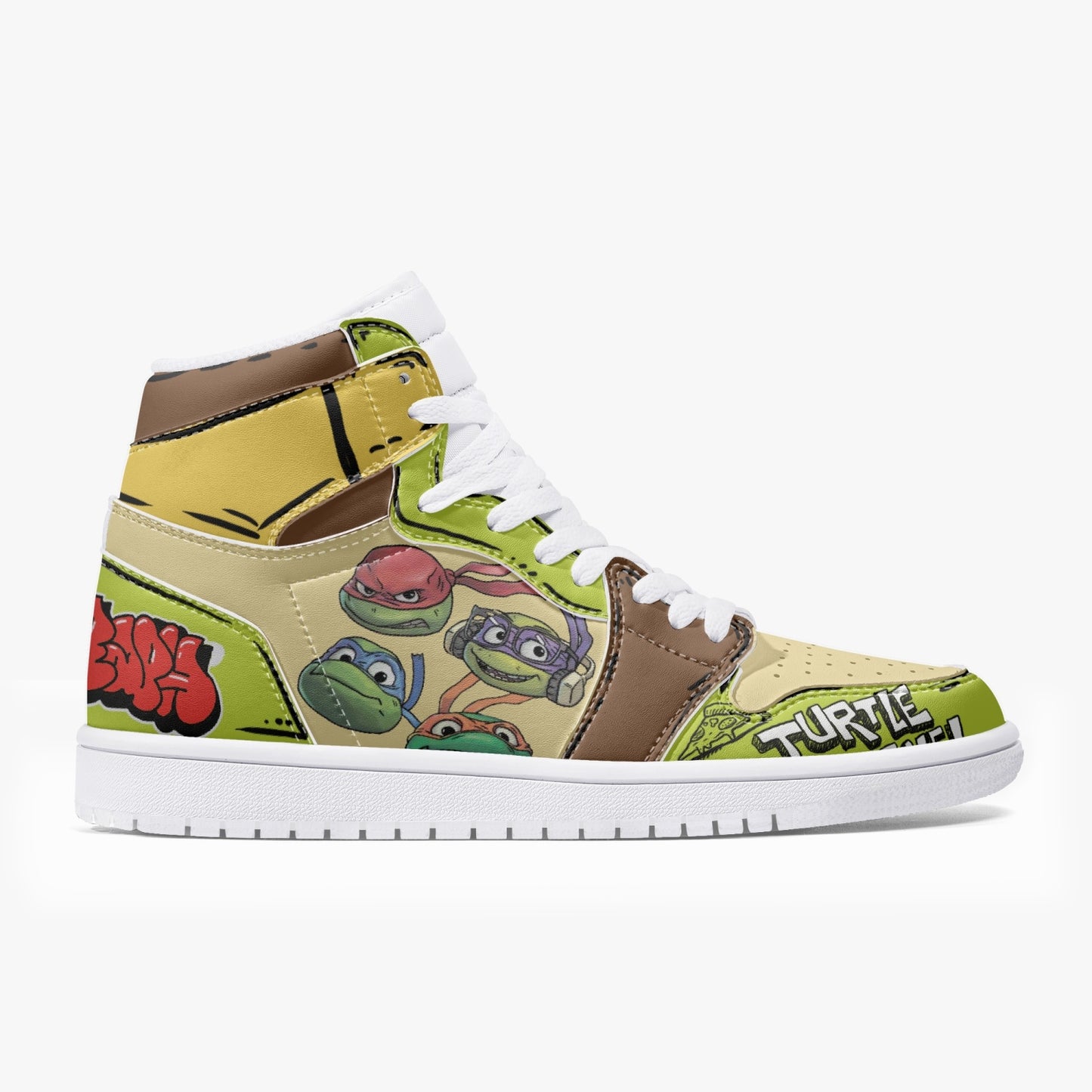 TMNT AJ1 High-Top Leather Sneakers - White