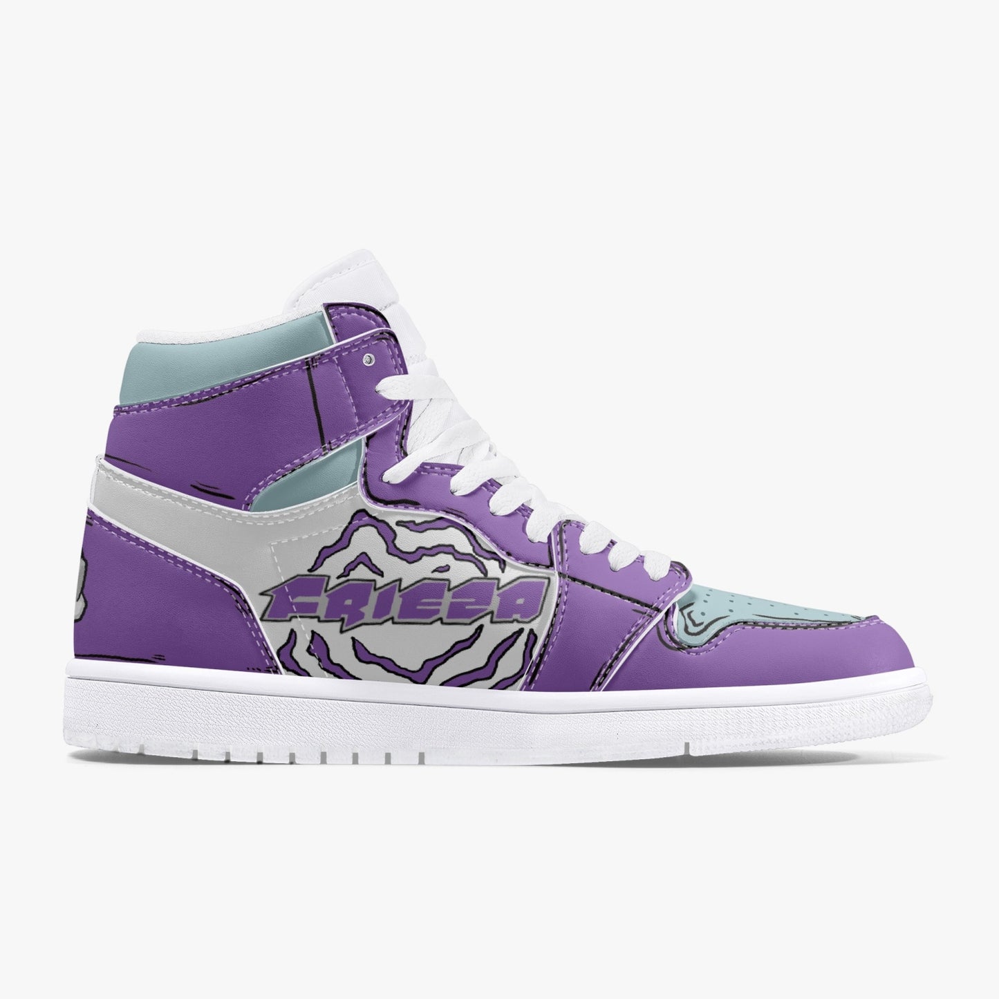 Frieza AJ1 High-Top Leather Sneakers - White