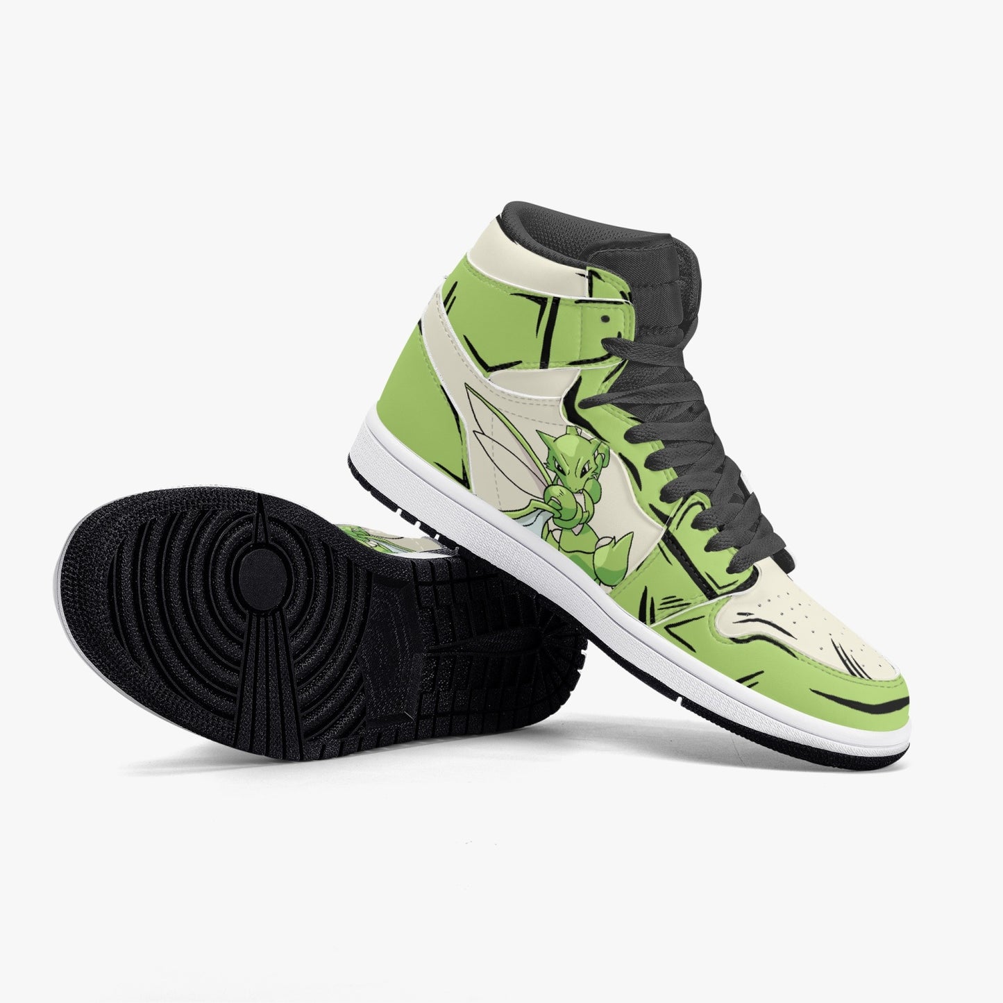 Scyther AJ1 Black High-Top Leather Sneakers