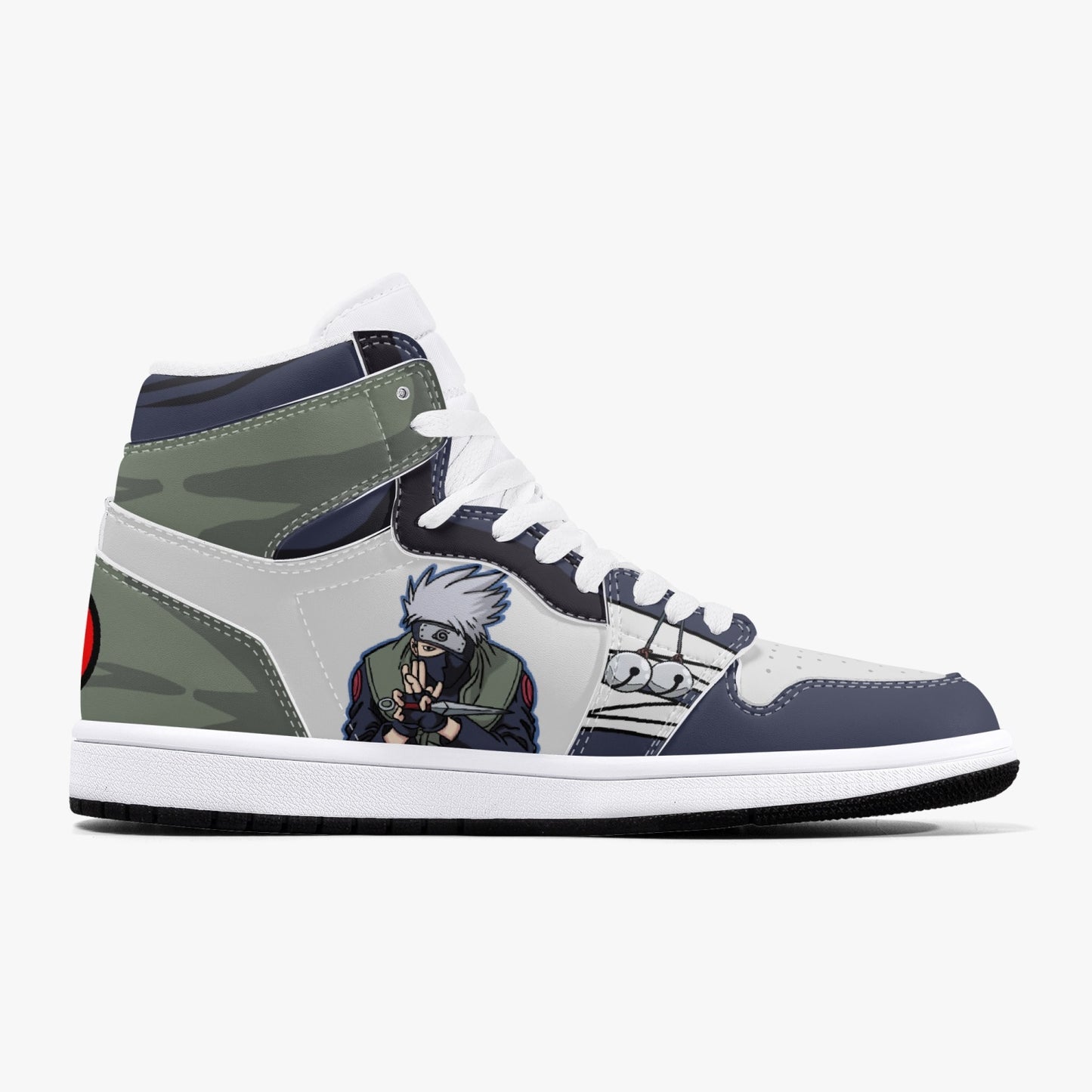 Kakashi AJ1 Black High-Top Leather Sneakers