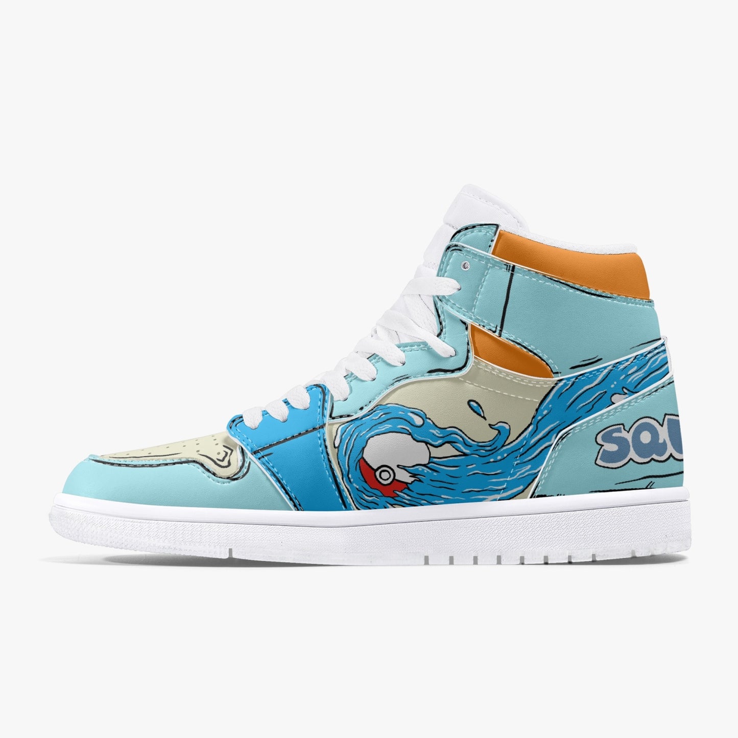 Squirtle AJ1 High-Top Leather Sneakers - White