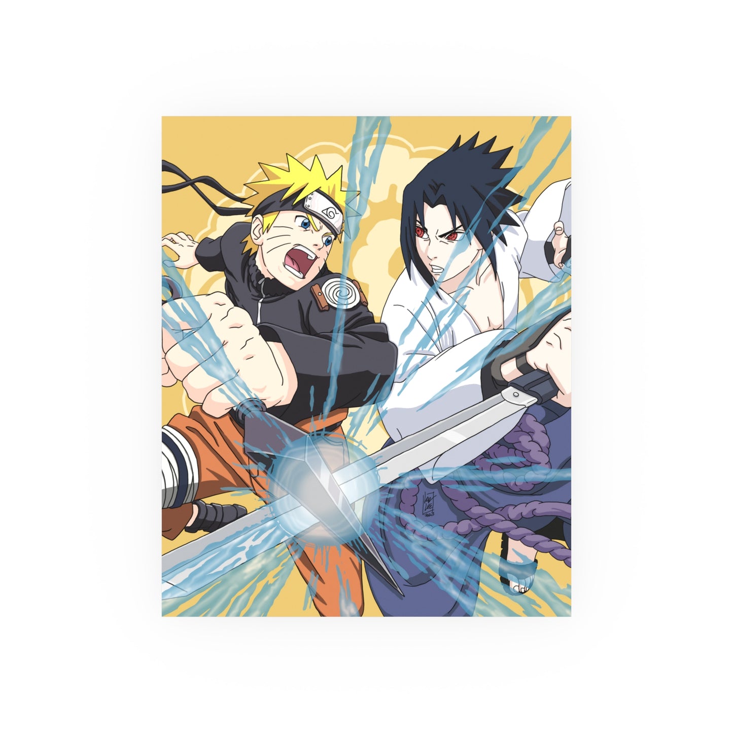 Naruto and Sasuke Satin and Archival Matte Posters