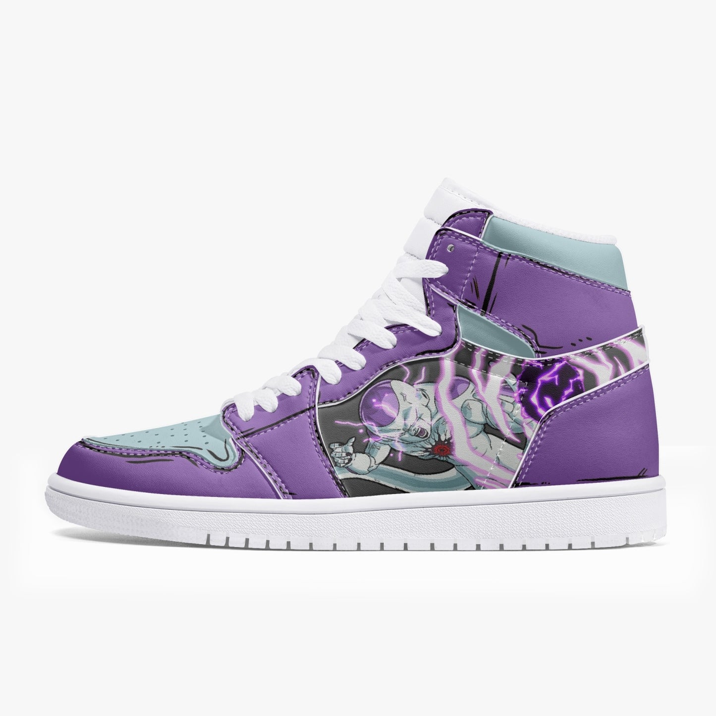 Frieza AJ1 High-Top Leather Sneakers - White