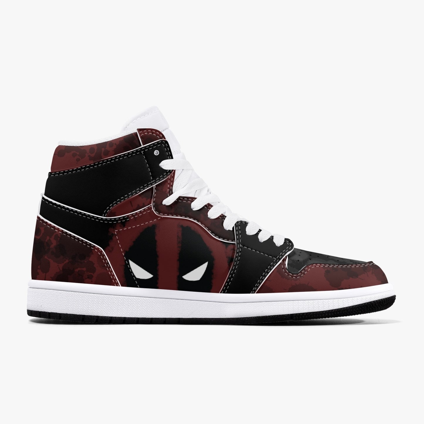 Deadpool AJ1 Black High-Top Leather Sneakers