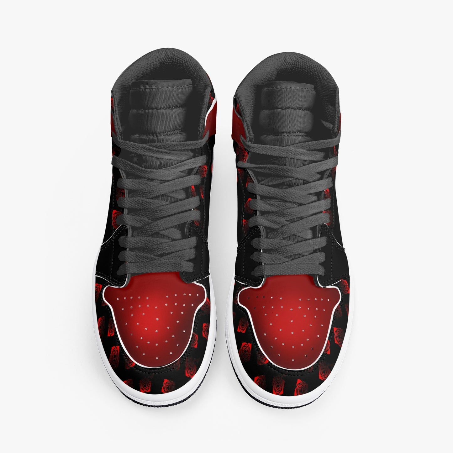 Custom Vampire AJ1 Black High-Top Leather Sneakers