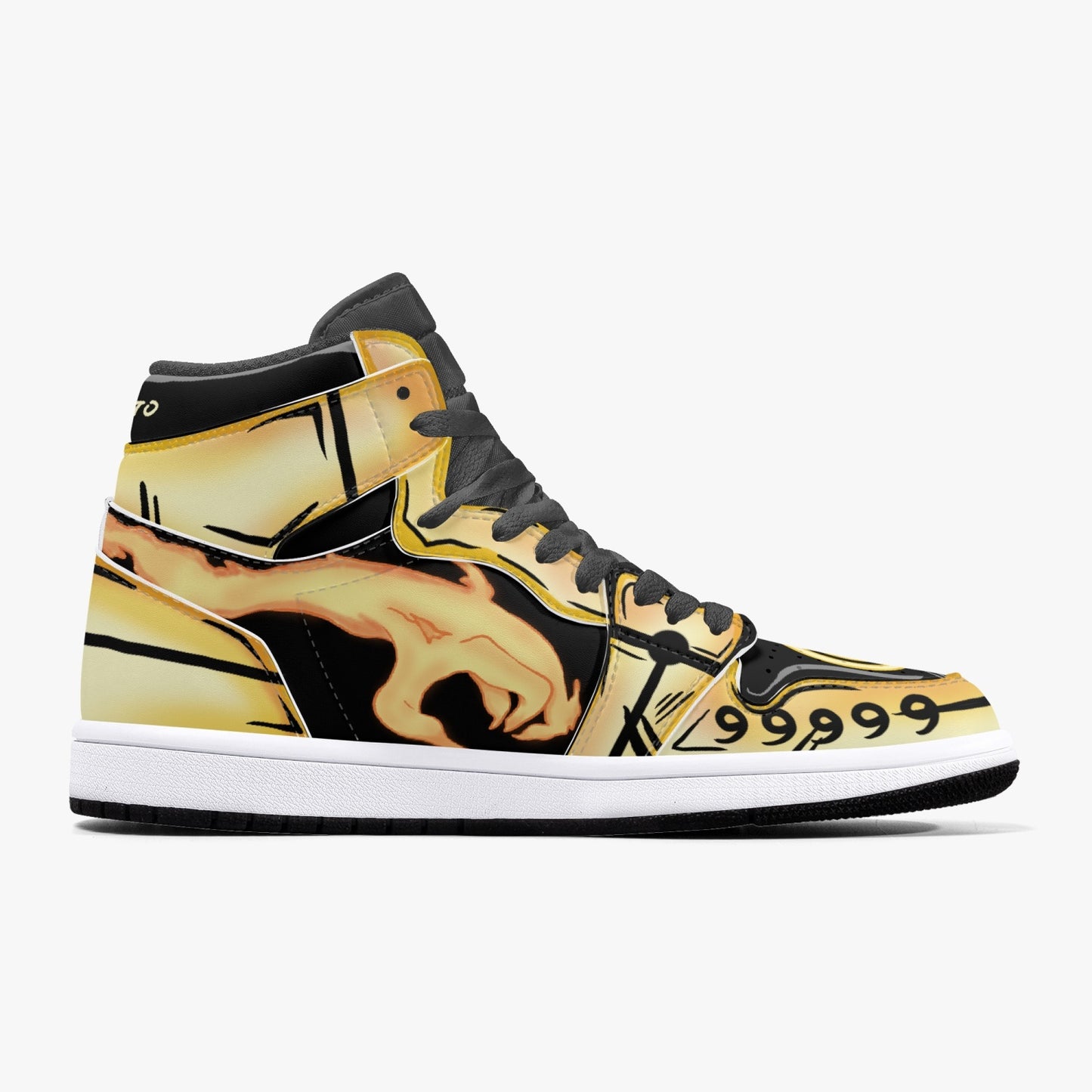 Naruto bijuu mode AJ1 Black High-Top Leather Sneakers