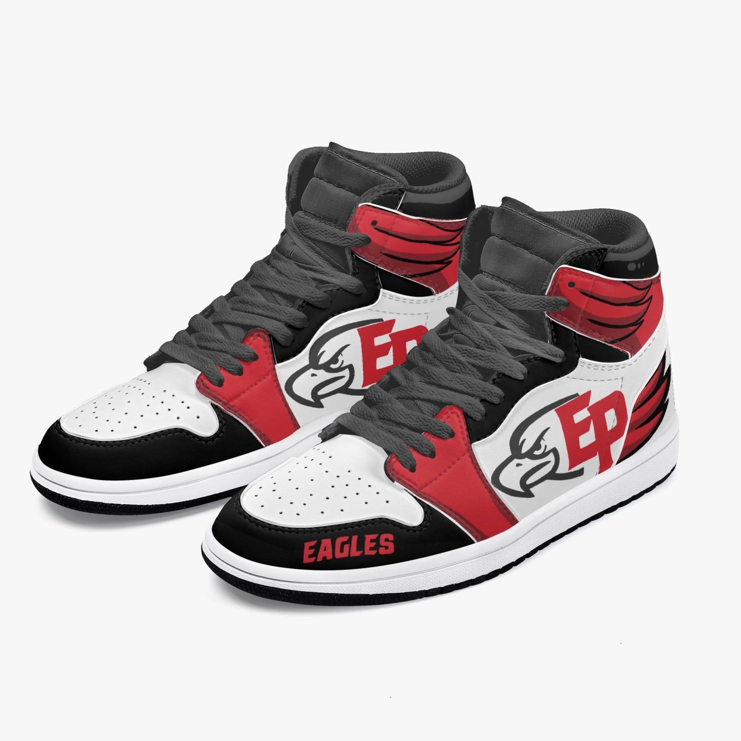 Eden Prairie Eagles AJ1 Black High-Top Leather Sneakers