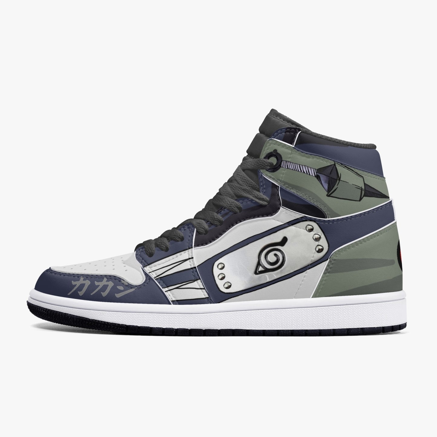 Kakashi AJ1 Black High-Top Leather Sneakers