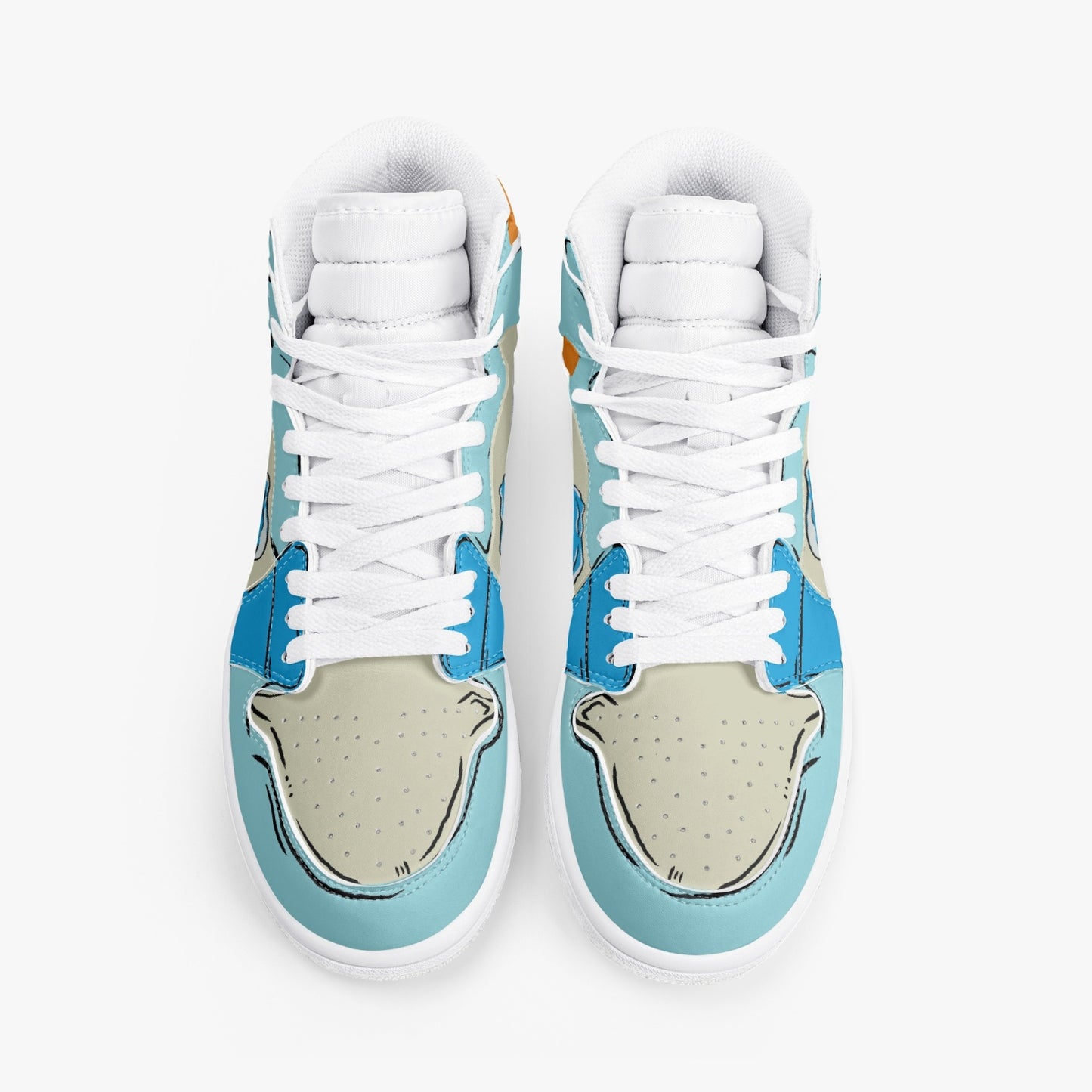 Squirtle AJ1 High-Top Leather Sneakers - White