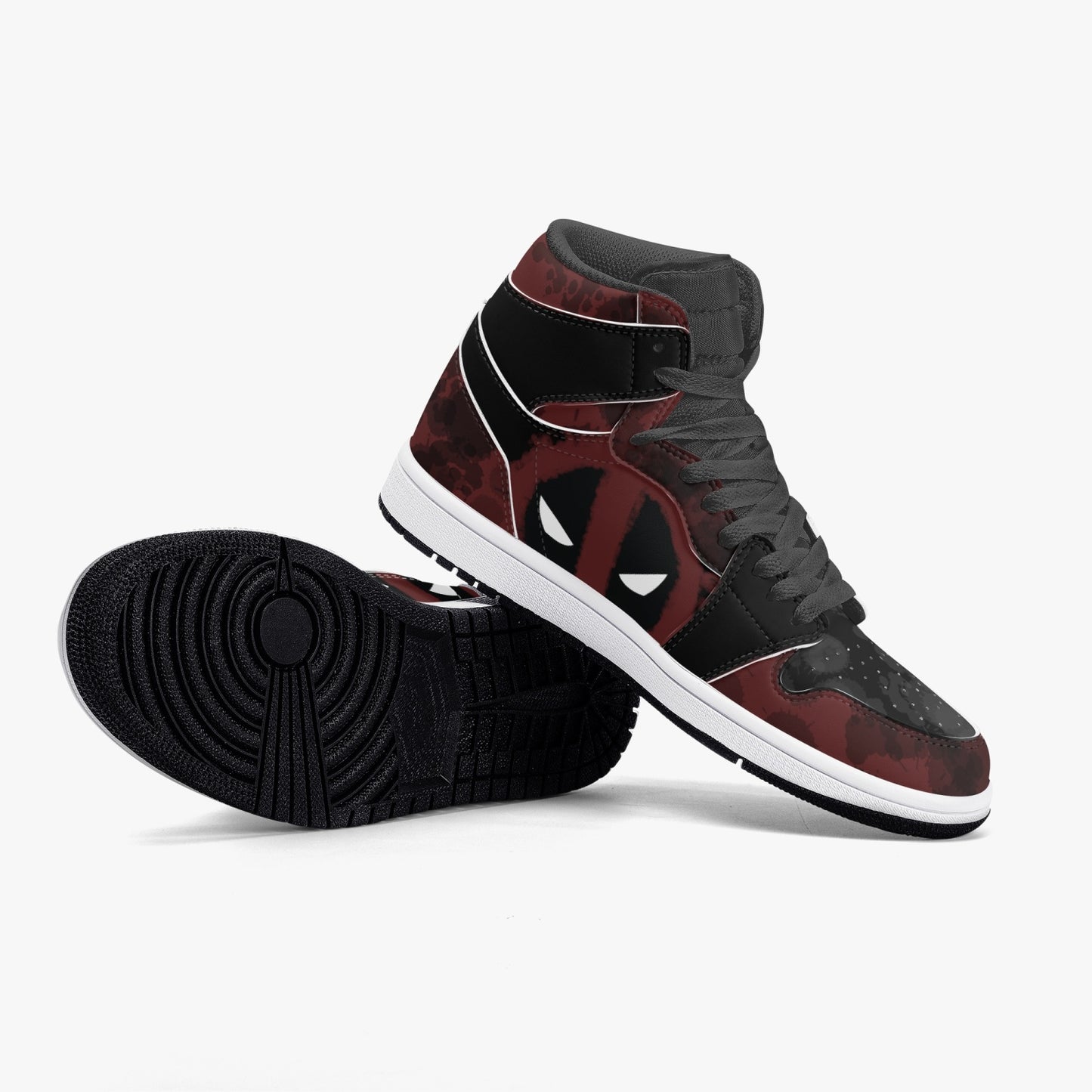 Deadpool AJ1 Black High-Top Leather Sneakers