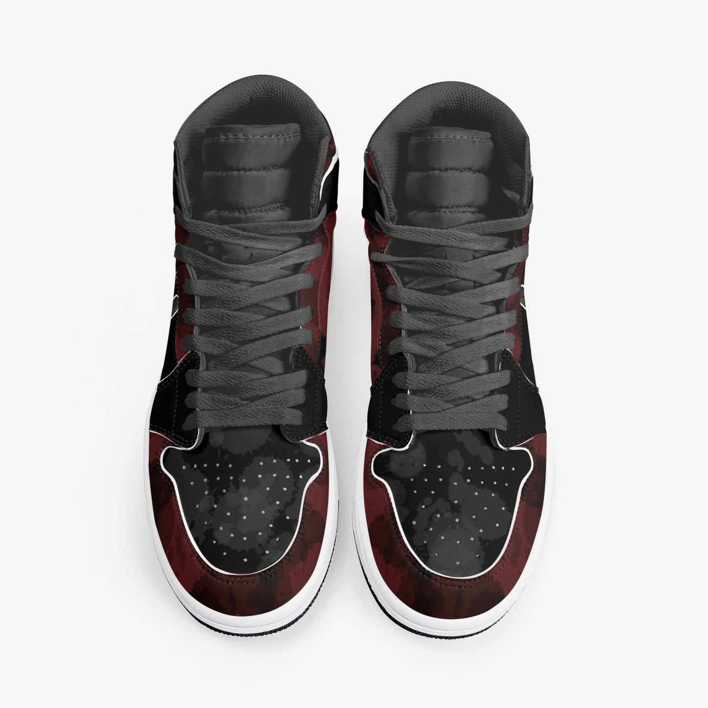 Deadpool AJ1 Black High-Top Leather Sneakers