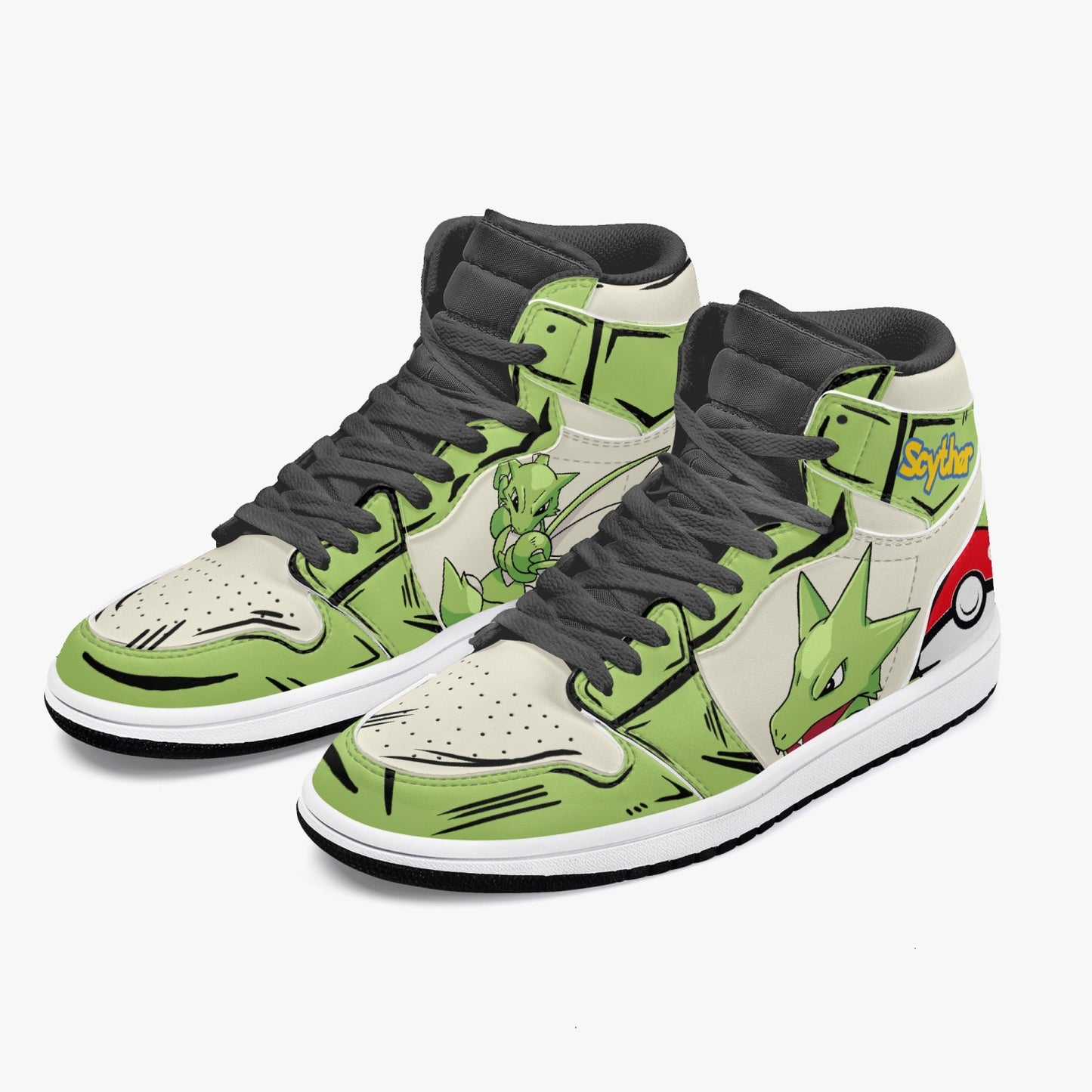 Scyther AJ1 Black High-Top Leather Sneakers