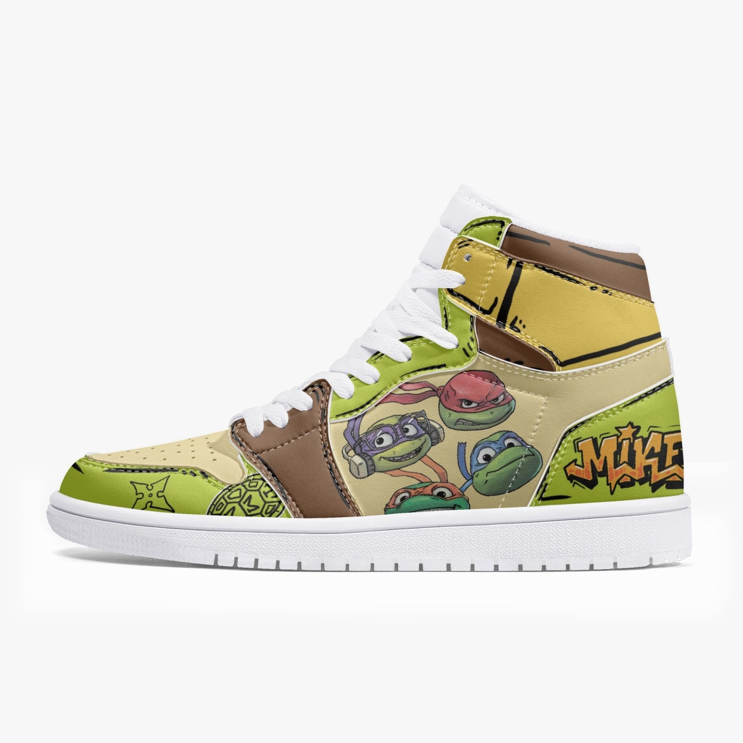 TMNT AJ1 High-Top Leather Sneakers - White