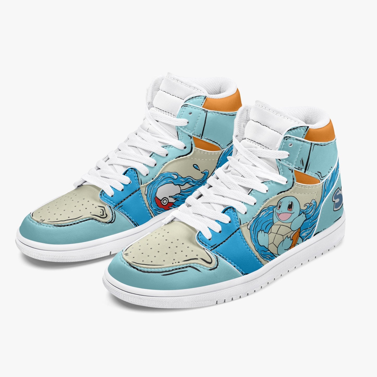 Squirtle AJ1 High-Top Leather Sneakers - White