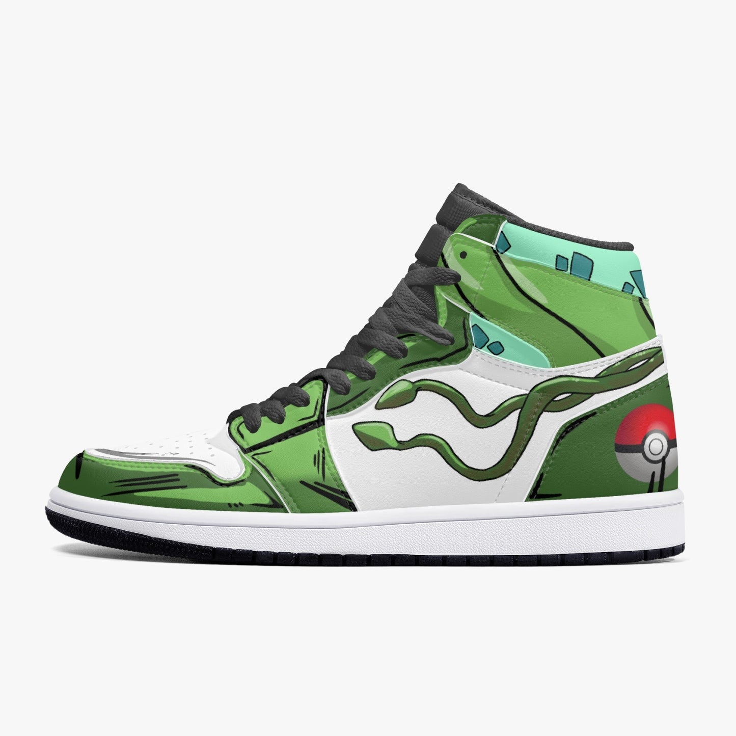 Bulbasaur AJ1 Black High-Top Leather Sneakers