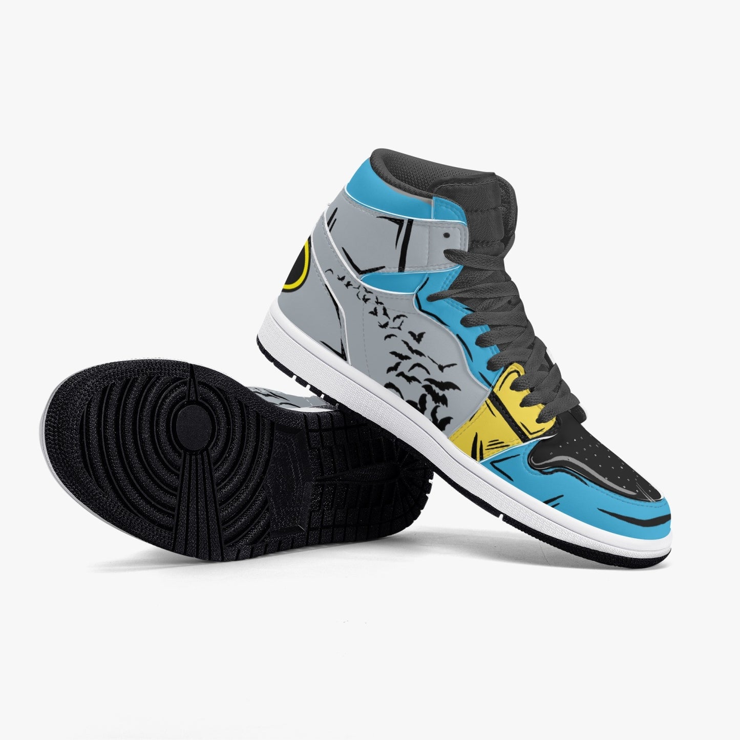 Batman AJ1 Black High-Top Leather Sneakers