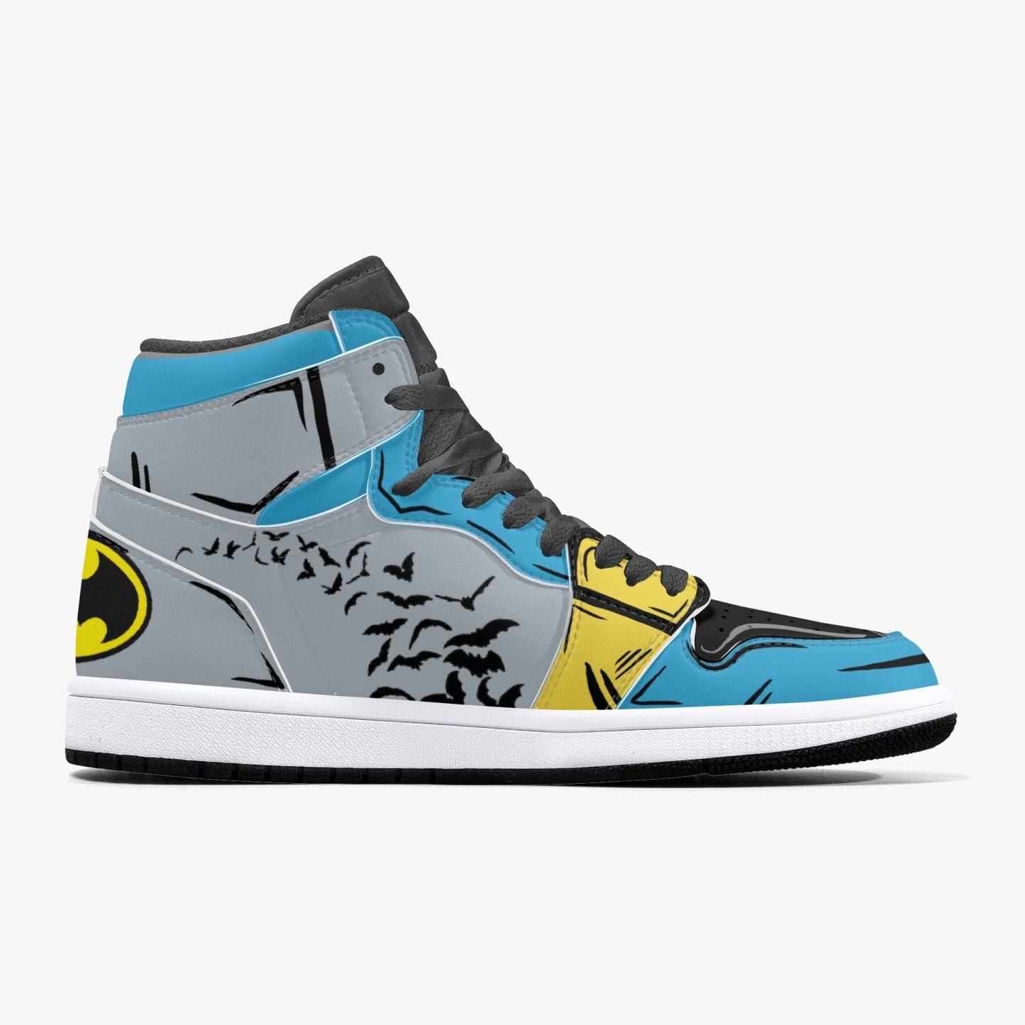 Batman AJ1 Black High-Top Leather Sneakers