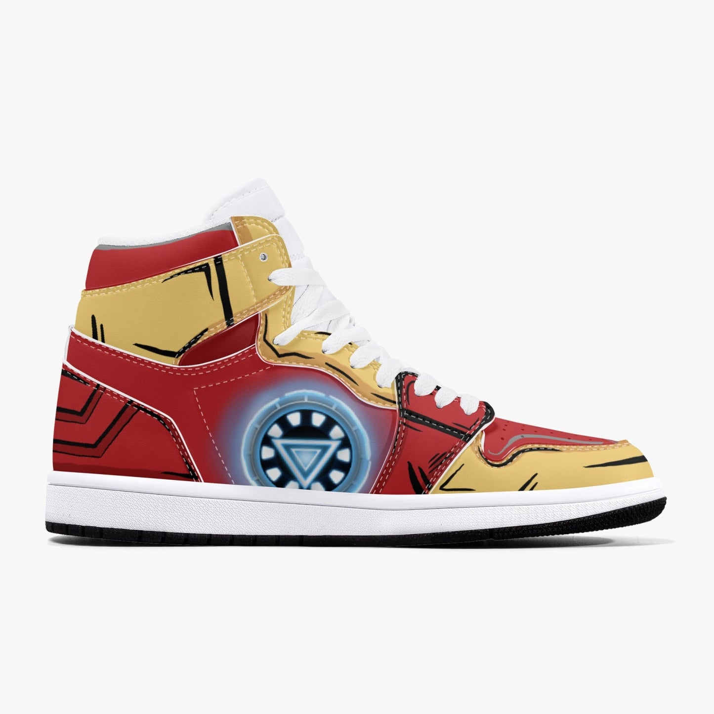 Iron Man AJ1 Black High-Top Leather Sneakers