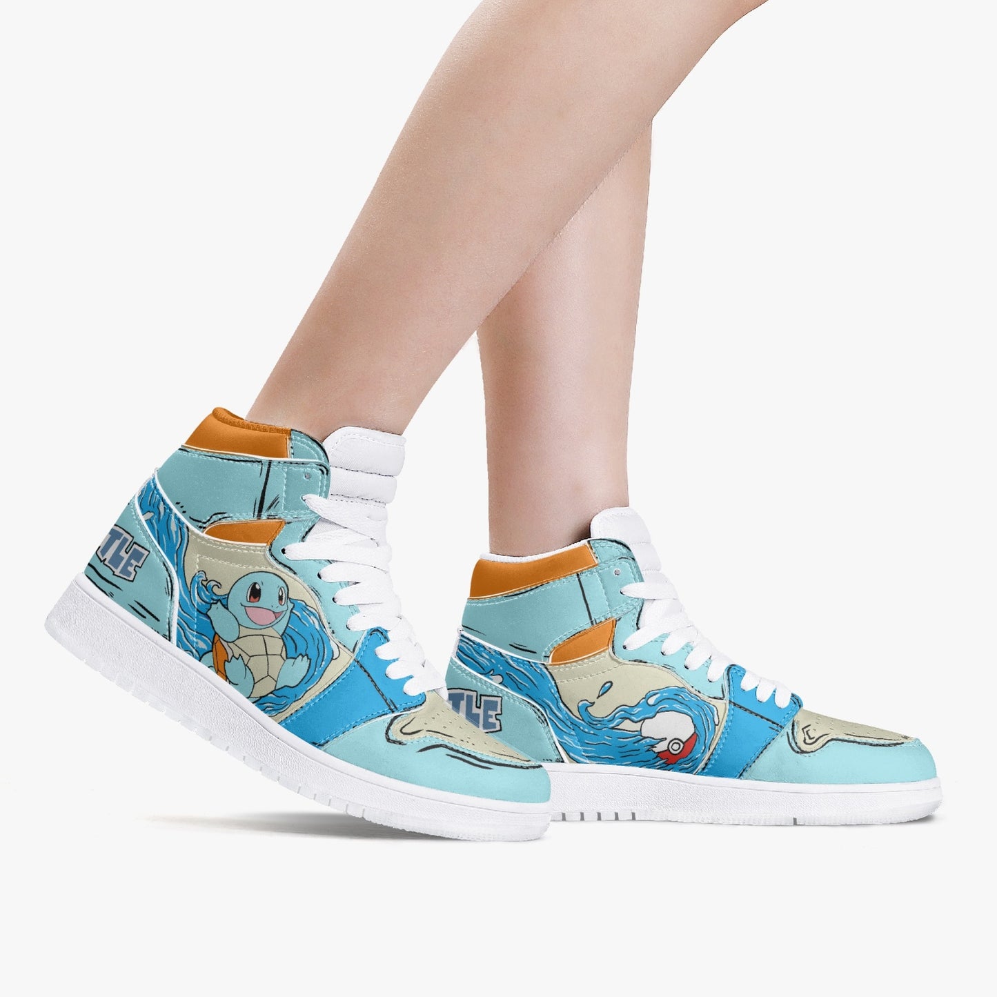 Squirtle AJ1 High-Top Leather Sneakers - White